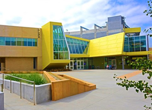 modern sculptural campus building