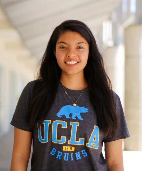 student in UCLA shirt