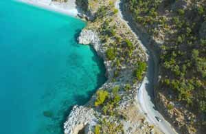 aerial of beautiful coastline
